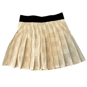JoyLab White Pleated Checkered Active Skirt with Pocket Shorts